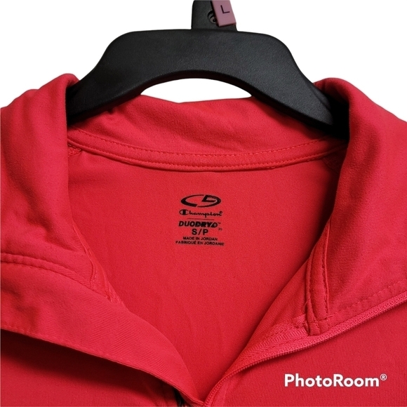 Champion Duodry Neon Pink Athletic Pullover Top Long Sleeve Thumb Holes Small - Picture 3 of 7